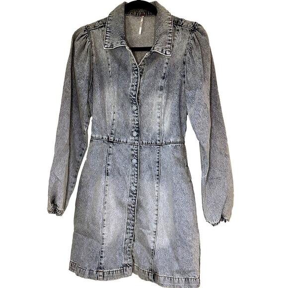 Free People Dresses & Skirts - Free People – Mia Denim Mini Dress (Indigo Blue) – S